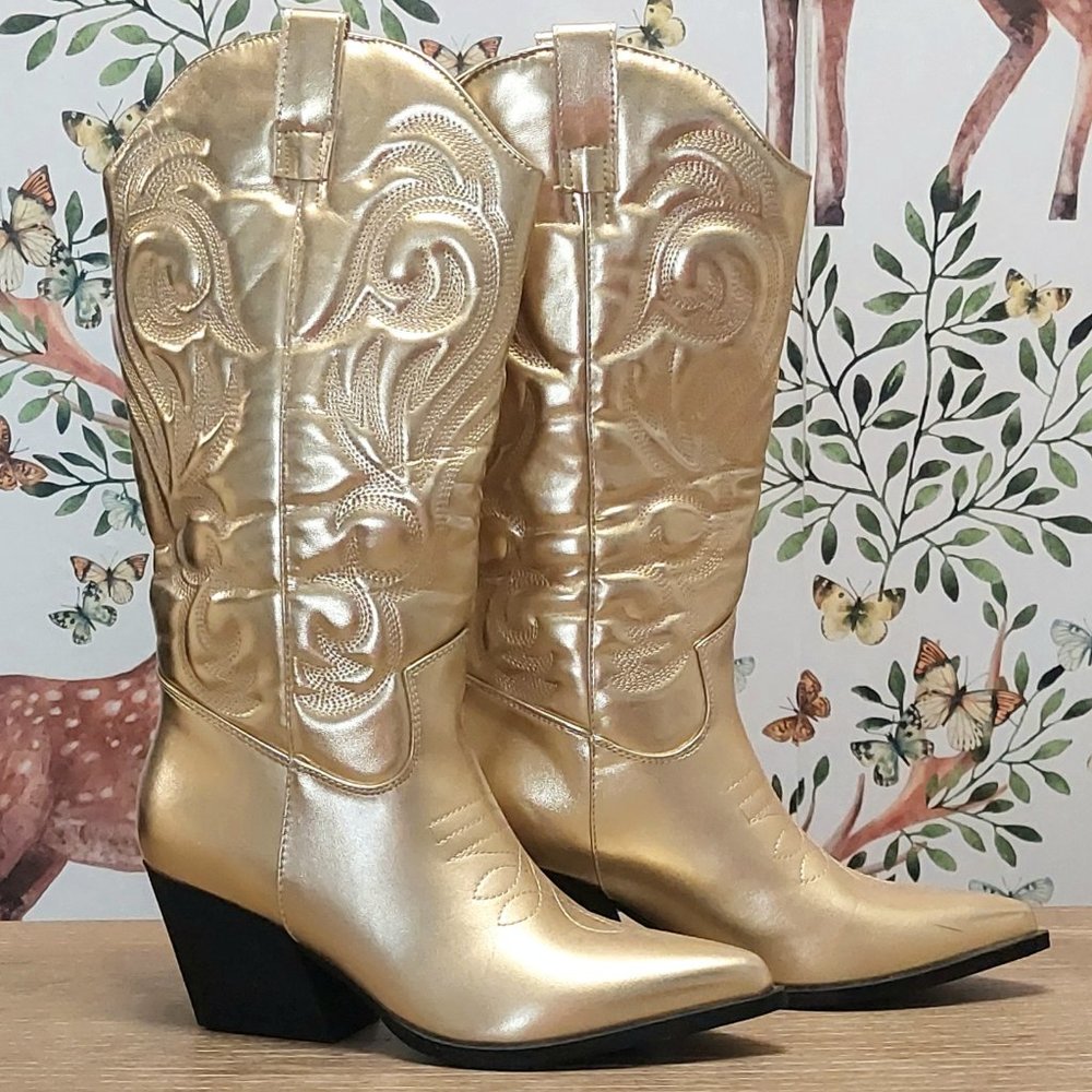 Gold Cowgirl Boots